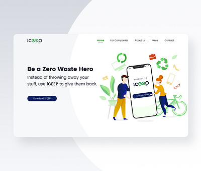 iceep homepage design circular economy landing page recycling