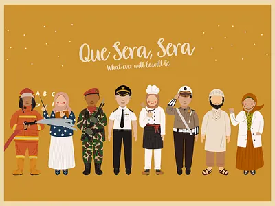 Que Sera Sera army chef doctor fireman illustrator kids kids illustration pilot police professional teacher vector