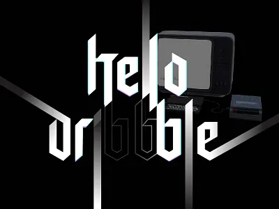 Hello Dribbble 80s design font font design kinetic kinetic typography kinetictype kinetictypography motion rgb typography ui web