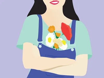 Spring is a state of mind. character flowers girl illustration illustrator pastel spring vector