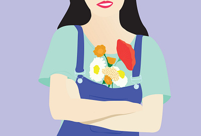 Spring is a state of mind. character flowers girl illustration illustrator pastel spring vector