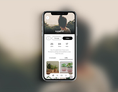 User Profile — Dail UI Challenge #6 app dailyui dailyuichallenge design plants app social ui user profile ux