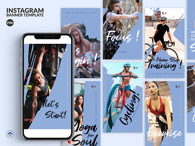 Challenge - Fitness Instagram Stories Template banner ad exercise fitness fitness app gym instagram instagram stories instructor product promotion sport training app trending workout yoga