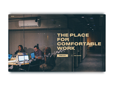 Coworking Hero Page Design design typography web website design