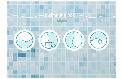 Pool pictograms blue and white design graphicdesign icon illustration minimal pictograms pool swimming pool vector