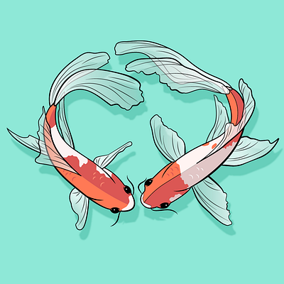 koi fish adobe illustrator design fish illustration illustrator inktober koi fish vector