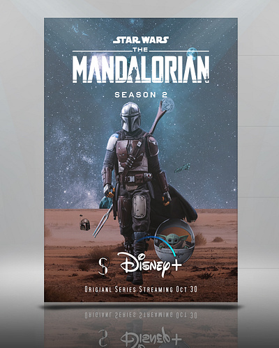 The Mandalorian design galaxy movie poster planet poster space stars starwars the mandalorian yoda