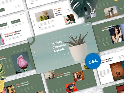 Moistu - Creative Googleslide branding business clean creative google slide google slide template google slides minimal modern presentation simple slide slide template slides template template design templates web design web development website