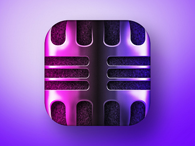 Karaoke app icon - realistic microphone. aso icon illustraion karaoke marketing design mic microphone skeuomorph skeuomorphic