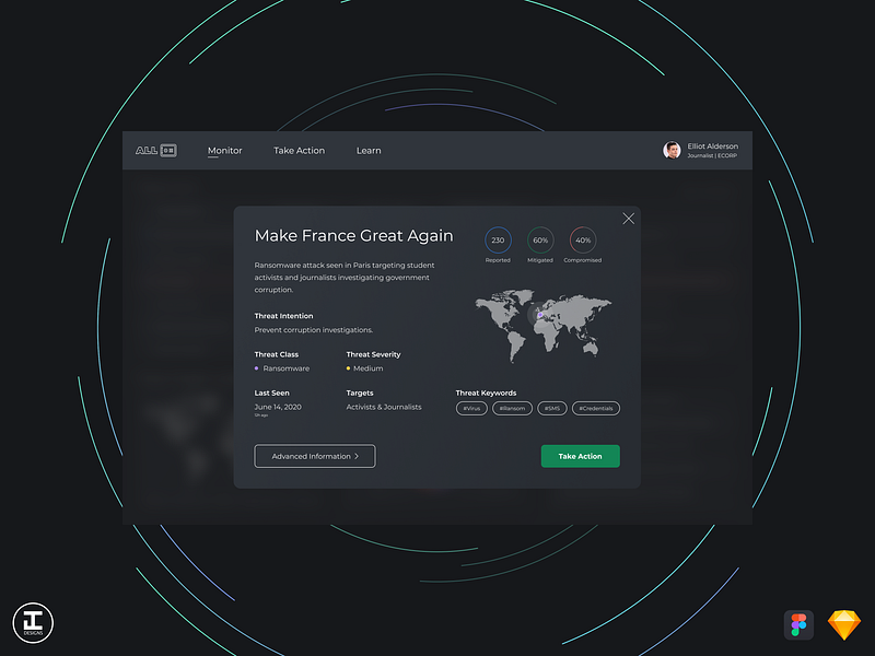 Apps 4 Digital Peace - Allsafe - Threat Details & Remediation competition cyber cyber security cybersecurity dark mode dark theme dark theme ui dark ui design design inspiration mr robot security app solutions ui ui inspiration uiux united nations ux ux inspiration web app