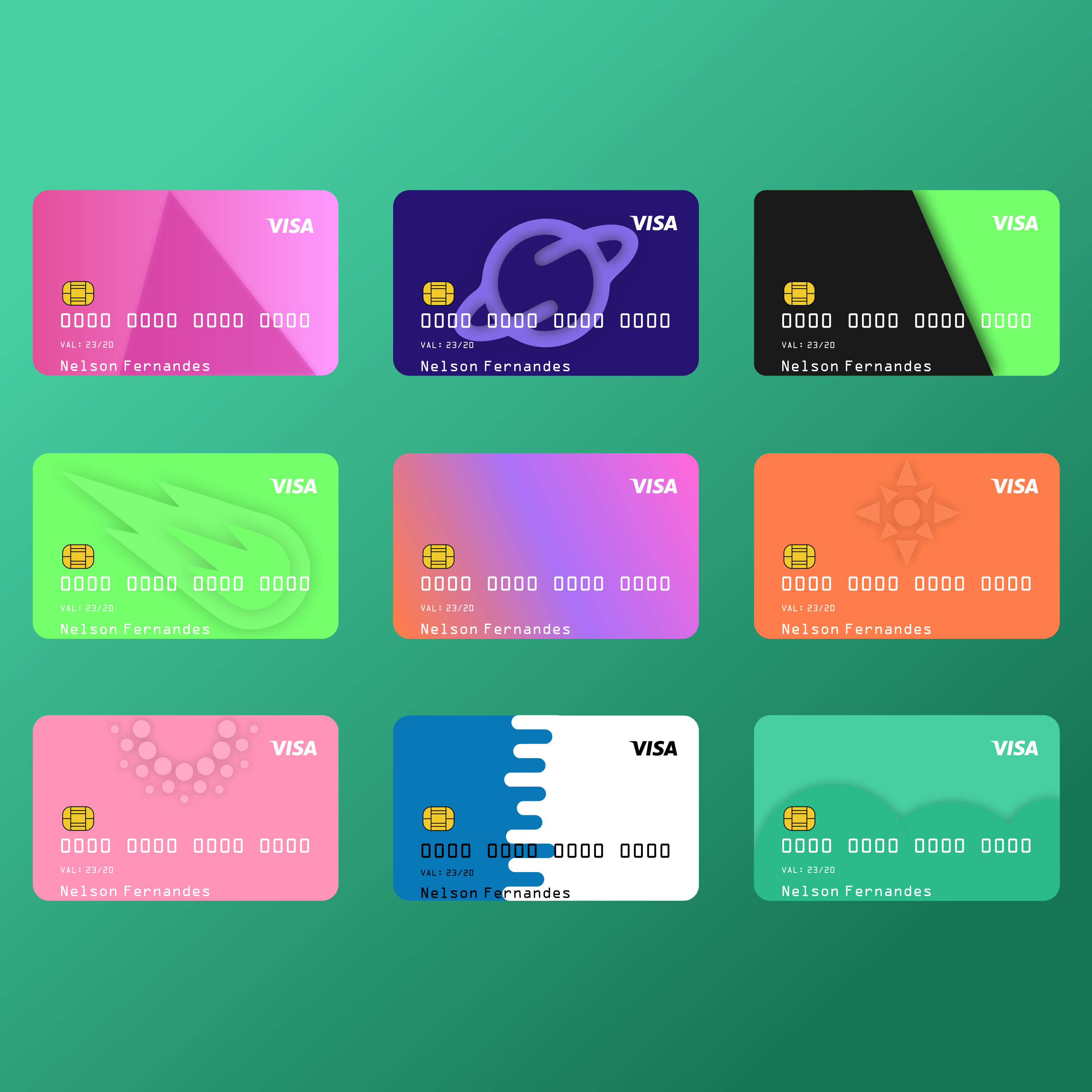 Credit Card Study(3D + Colors) by Nelson Fernandes on Dribbble