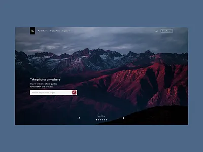 Photography Trip Landing Page dailyui dailyui 003 landingpage minimal web