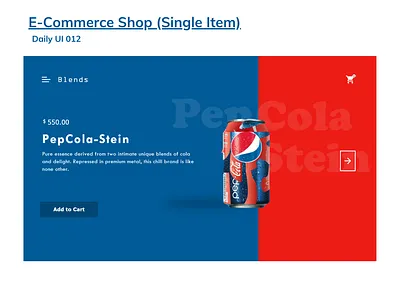 E-commerce Shop (Single item)_Daily UI 012 adobexd cocacola coke dailyui dailyui012 dailyuichallenge ecommerce ecommerceshop pepcola stein pepsi singleitem