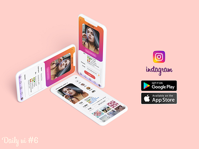 Instagram User Profile Redesign - Daily Ui #6 adobe dailyui dailyui006 dailyuichallenge design figma illustration illustration art illustrator instagram photoshop pink profile design profile page redesign concept typogaphy ui user interface design