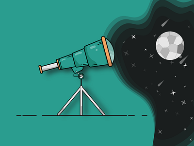 Telescope 100daysofillustration adobe illustrator eggy flat flatdesign flatillustration illustration solarsystem vector telescope