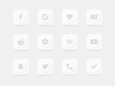 Neumorphic iOS 14 App Icon Sample app apple icon icons interface ios ios14 iphone light neumorphic neumorphic design neumorphism shadow shadows white