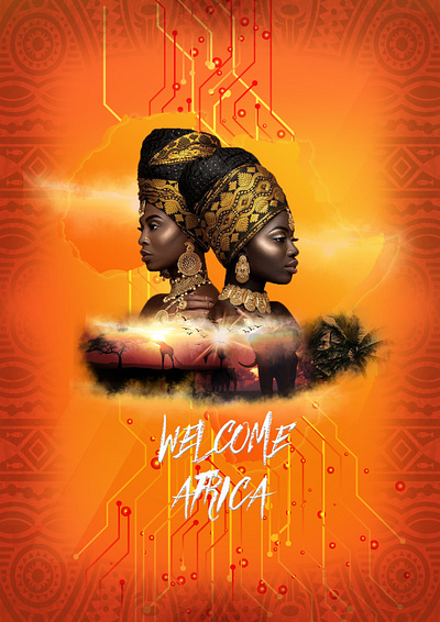 welcome africa design photoshop poster socialmedia