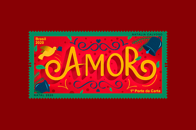 Selo Amor | Correios lettering stamp