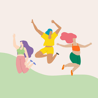 Happy Women activity digitalart digitalartist digitalartwork drawing exercise happywomen illustration pastelcolors sport women women empowerment women in illustration womens day womensupportwomen