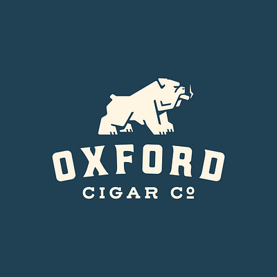 Oxford Cigar Co Logo branding bulldog cigar oxford