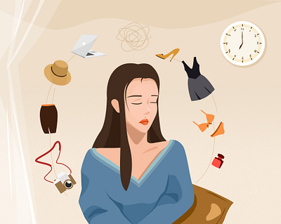 Travel girl illustration ui