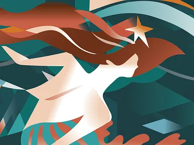 a close-up of the Mural for Starbucks Reserve shop | 2019 illustration vector