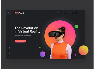 Hero Header branding colorful creative design hero image landingpage minimalistic modern ux ui virtual reality vr webdesign website website builder