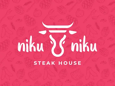 niku niku steak house rebound app beef branding bull design icon logo mascot meat restaurant steak steakhouse ui vector web