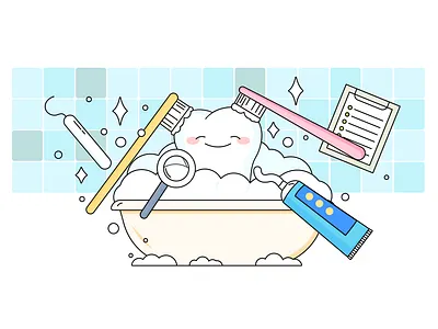 Tooth protection牙齿保护 art cute healthcare illustration tooth vector