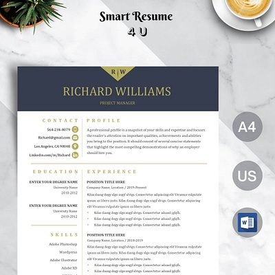 Professional Resume Template Word and Cover Letter resume template