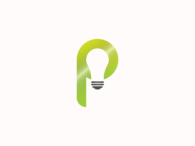Modern unique green energy light bulb logo design concept with P 2020 trend brand design branding design illustration logo logodesign logotype minimalist vector