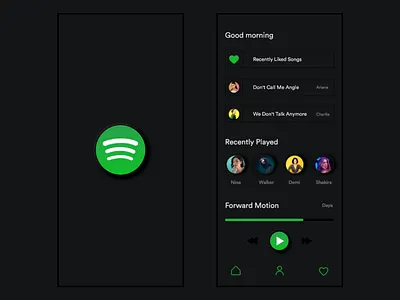 Spotify App_Night Mode 3deffect branding dailyui design minimalism music app design spotify ui ux website