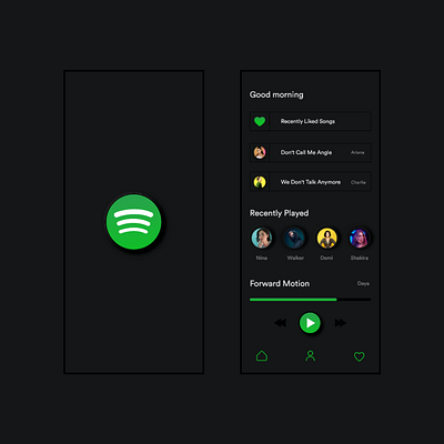 Spotify App_Night Mode 3deffect branding dailyui design minimalism music app design spotify ui ux website