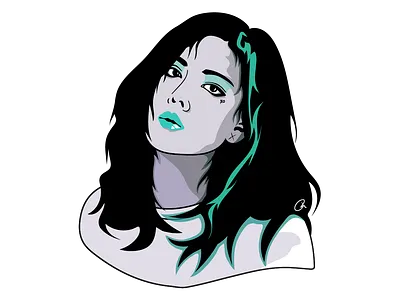 Teal Illustrator Portrait Art | Female Expression blue art design female female character females illustration illustrator illustrator art portrait portrait art teal teal art vector woman art woman illustration woman portrait