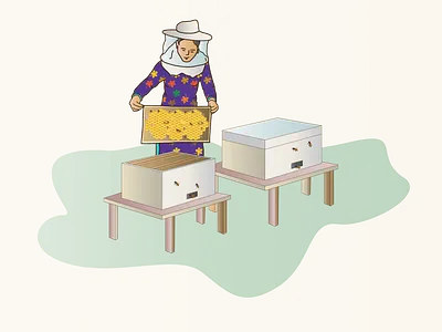 The BeeKeeper beekeeper bhajumahesh creative design creativecommunications design nepali design vector