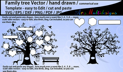 Family Tree Template family tree family tree clipart family tree graphics family tree icon family tree illustration family tree silhouette family tree svg family tree template family tree with empty box family tree with heart family tree with no names hand drawn handdrawn family tree