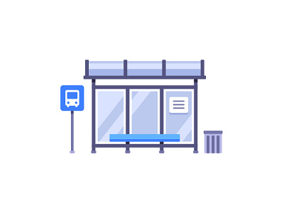 Bus stop bus stop daily design flat icon illustration vector