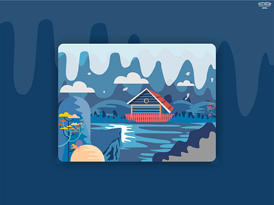 ville house adobe illustrator art blue bluesky coreldraw design design flat exclgrldn flat design flat illustration illustration vector ville