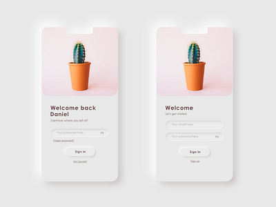 Neumorphism Design login form neumorphism style ui