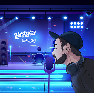 HipHop star anime anime art cartoon character design comic creative design illustration post vector