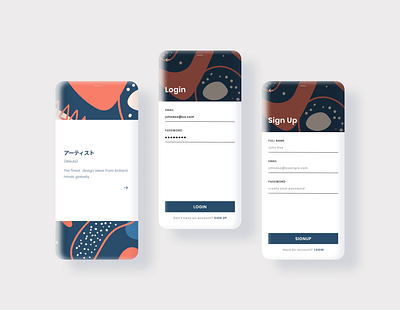 Daily UI - #001 dailyui dailyuichallenge dashboard login onboarding register signup splashscreen uidesigns uxui