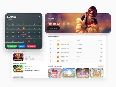 Gambling - Event calendar, Desktop app betting calender casino clean concept design desktop event flat gambling minimal. tournament ui ux