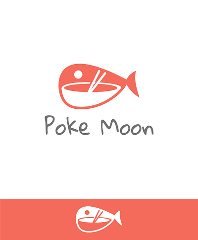 Poke Moon logo animation branding design flat icon illustration illustrator logo minimal typography vector