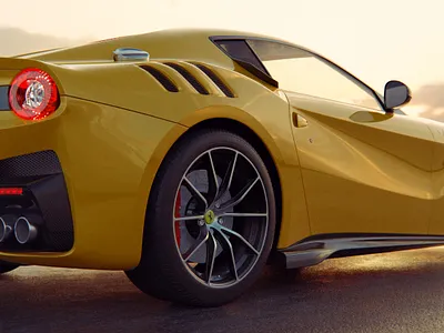 Car render blender3d cycles illustration kadasarva render sportcar yellow