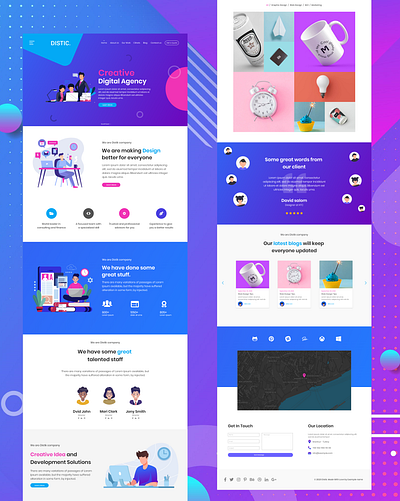 Ultimate one page creative agency website design illustration illustrator logo typography ui ux vector web website