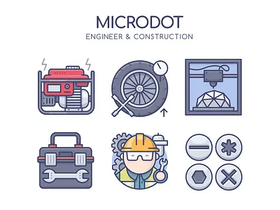 Engineer & Construction construction design engineer graphicdesign icon illustration ui vector web