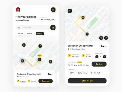 Parking Finder App Concept app design mobile app design mobile design parking parking app parking finder app parking lot ui uidesign uiux uiux design uiuxdesign