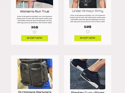 Under Armor Re-design E-Commerce website design e commerce ui under armor web