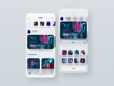 Social Mobile App black dark ui gradient home instagram ios mobile mobile app photo popular share social ui white