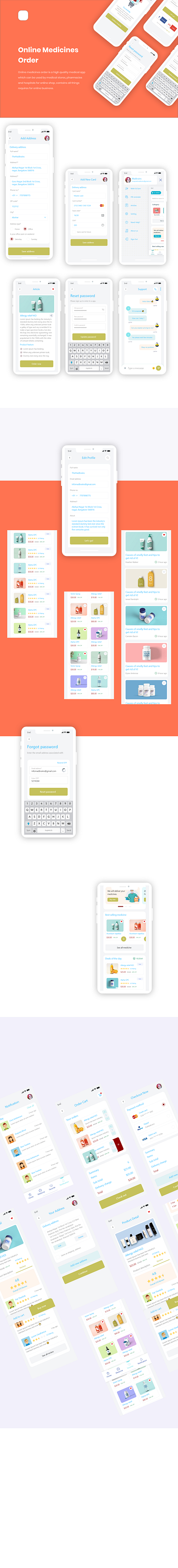 Online Medicine order app app design graphic design ui ux